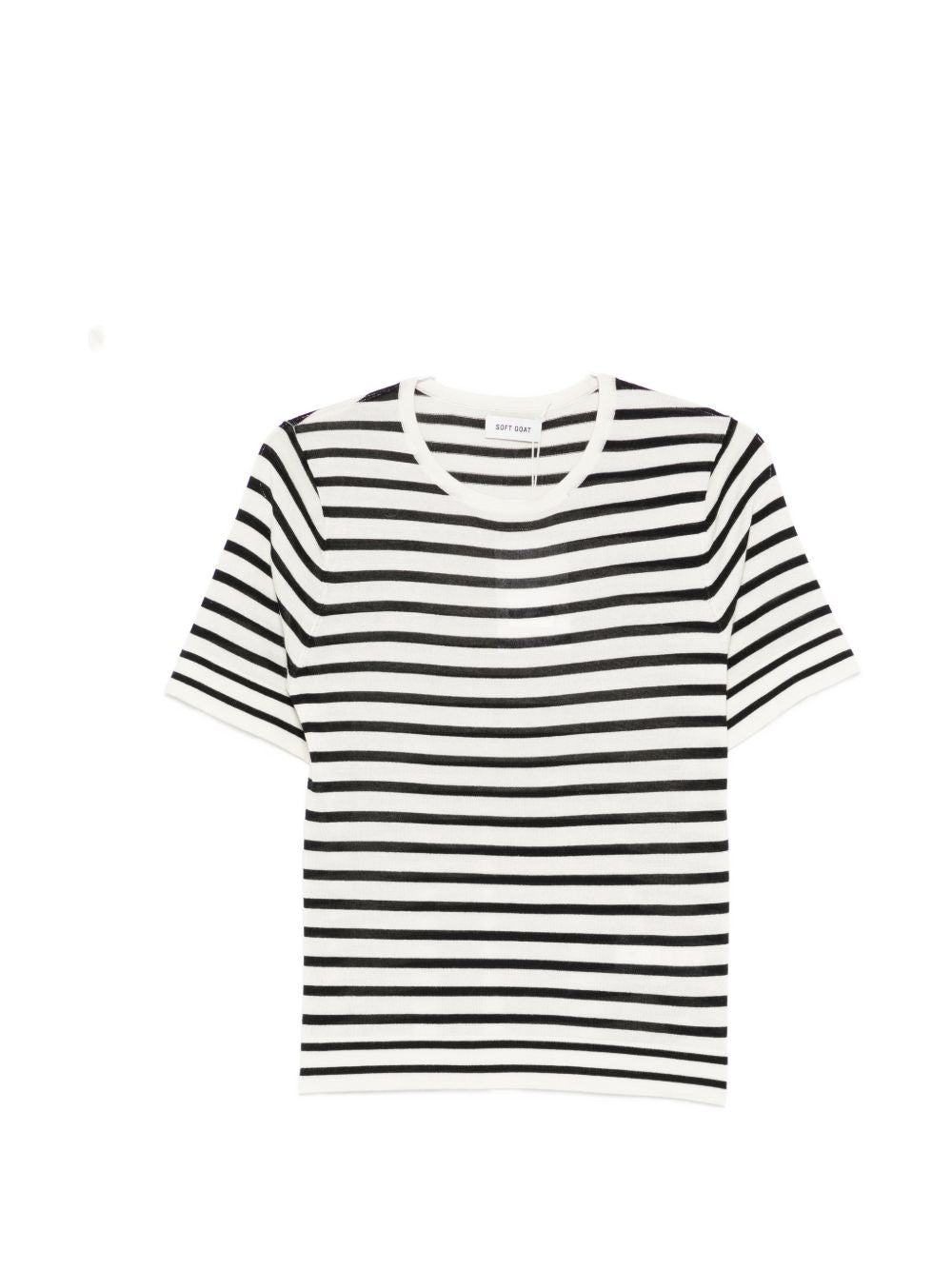 Soft Goat Silk and cashmere striped t-shirt