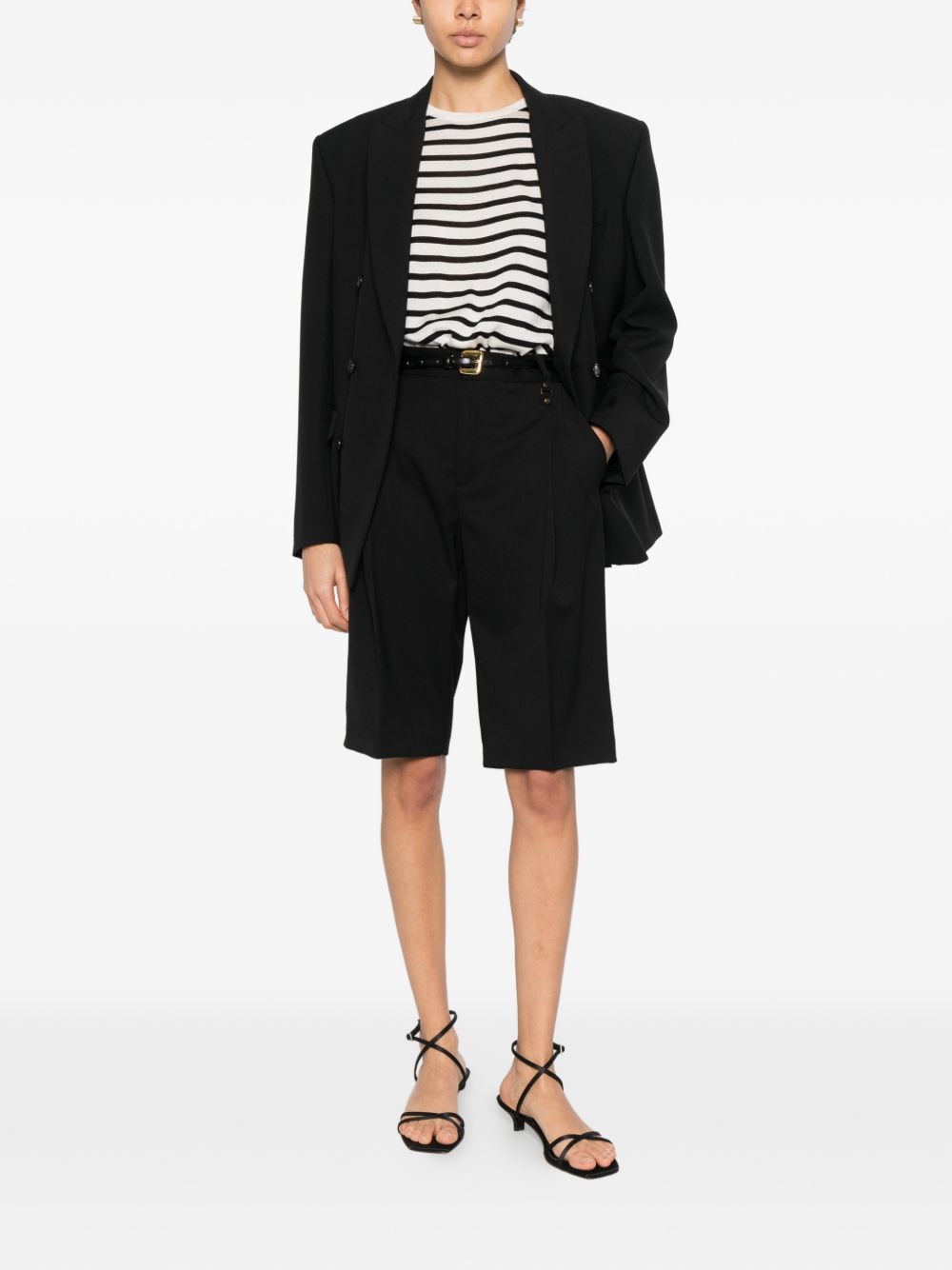 Soft Goat Silk and cashmere striped t-shirt