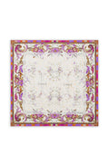 Pierre Louis Mascia White, floral print, border detail Printed silk scarf