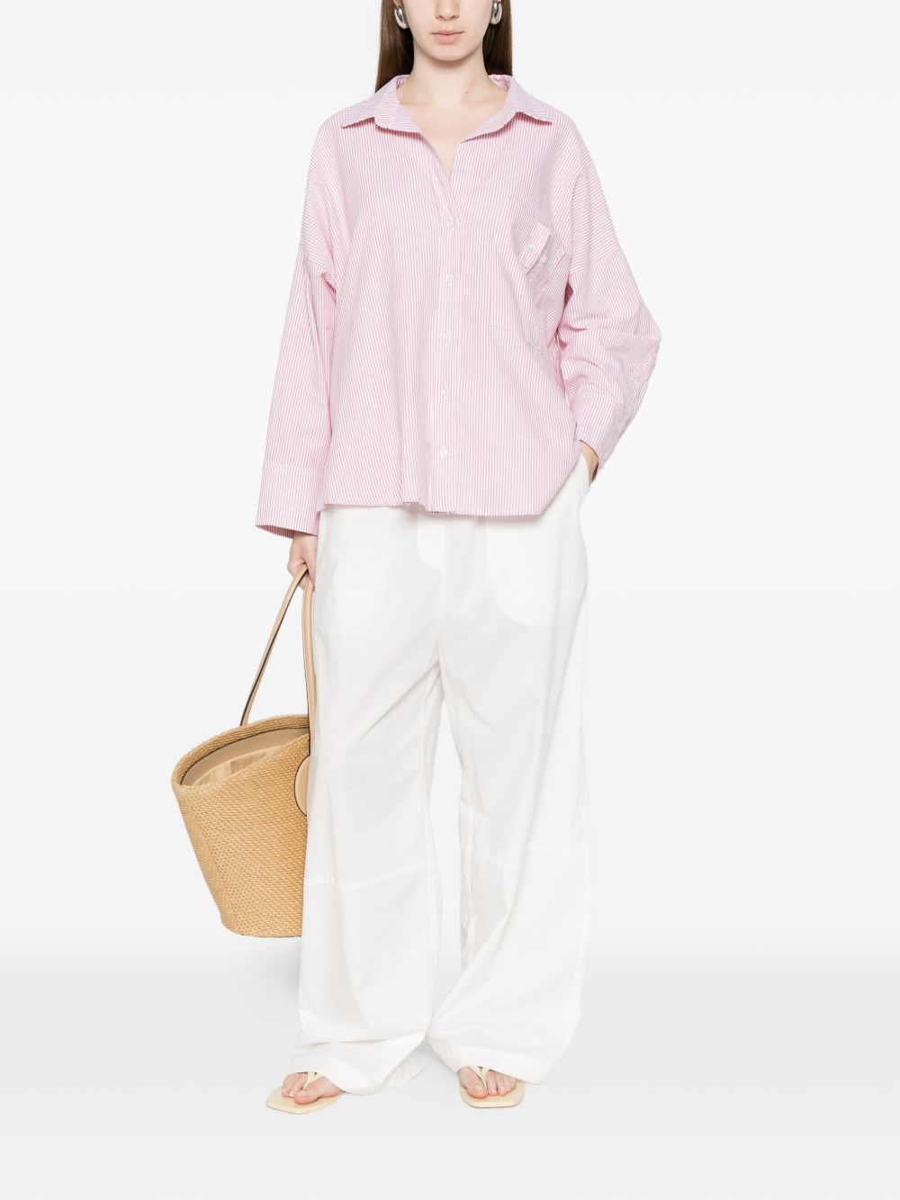 White Sand Striped cotton shirt