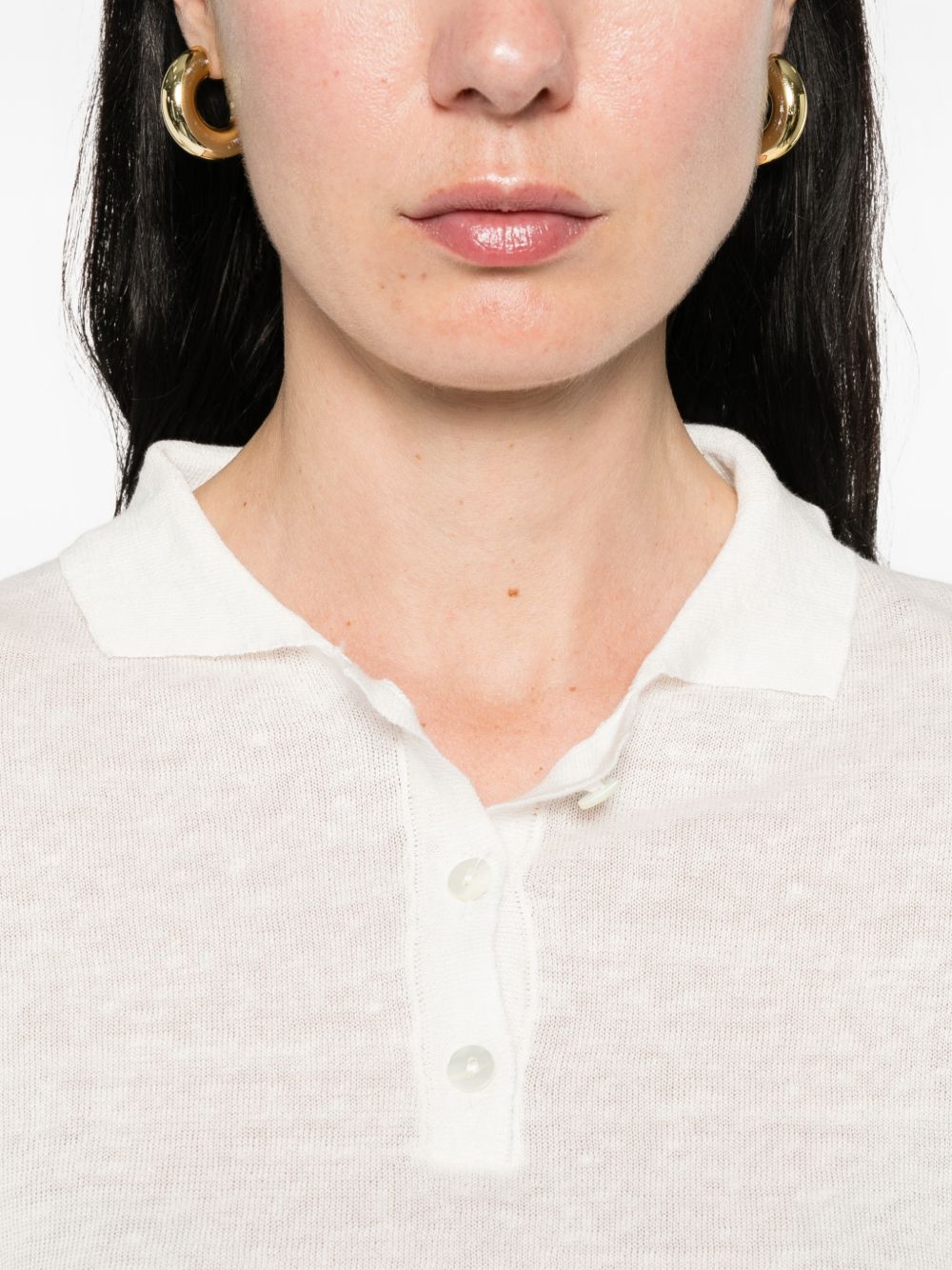 Base Linen and cotton blend polo shirt