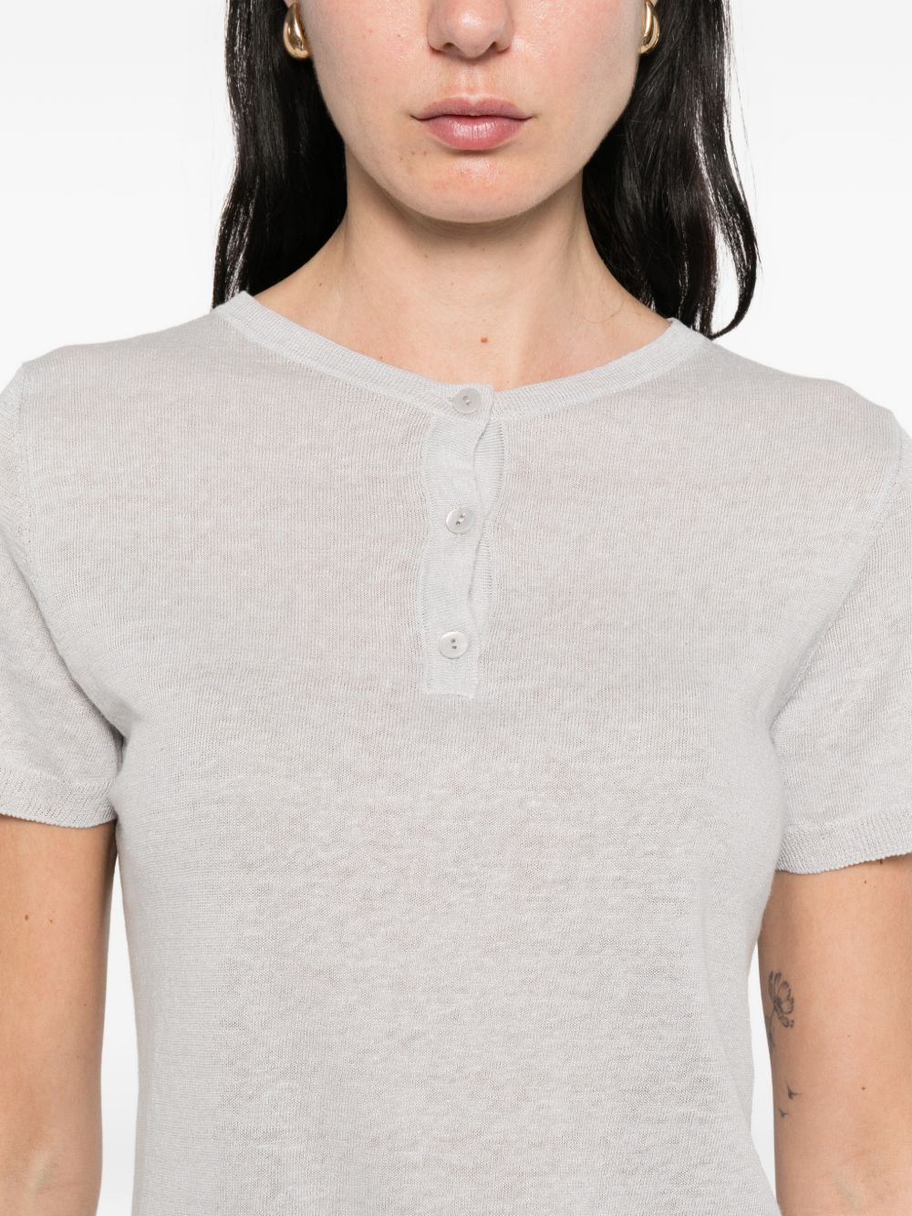 Base Linen and cotton blend t-shirt