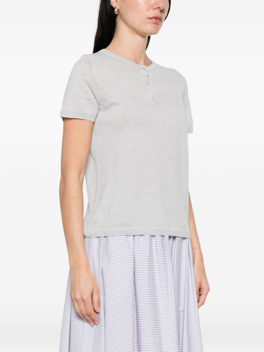 Base Linen and cotton blend t-shirt
