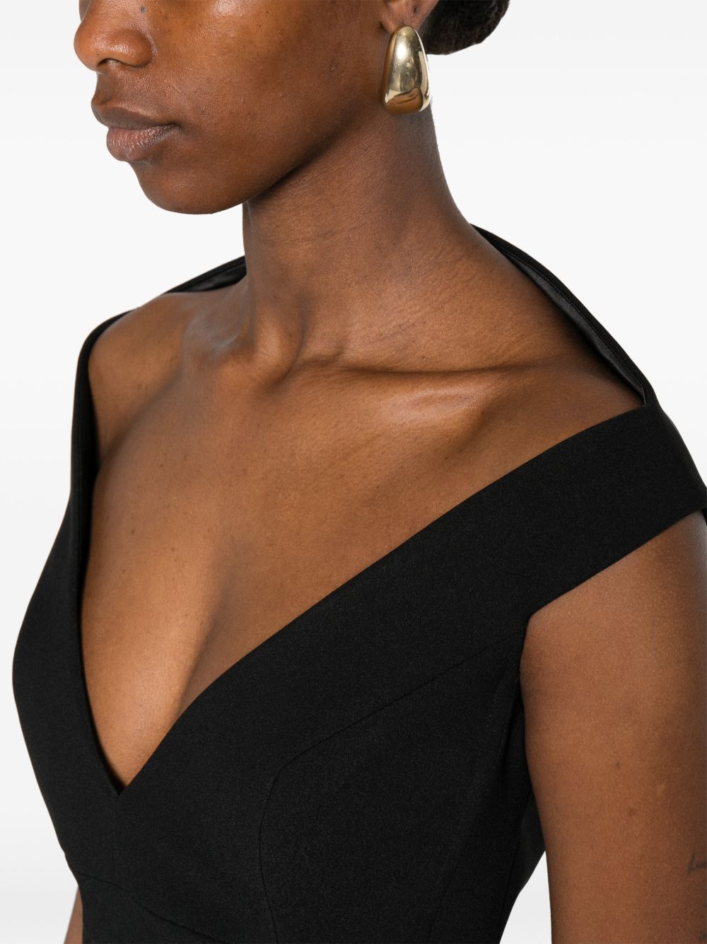 Solace London V-neck zip fastening Monica midi dress