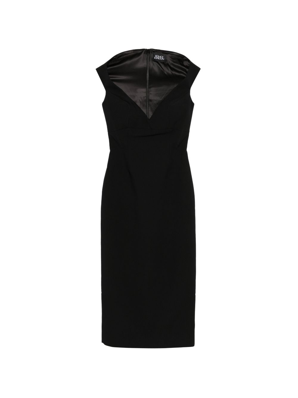 Solace London V-neck zip fastening Monica midi dress