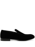 Giorgio Armani Embroidered logo velvet loafers