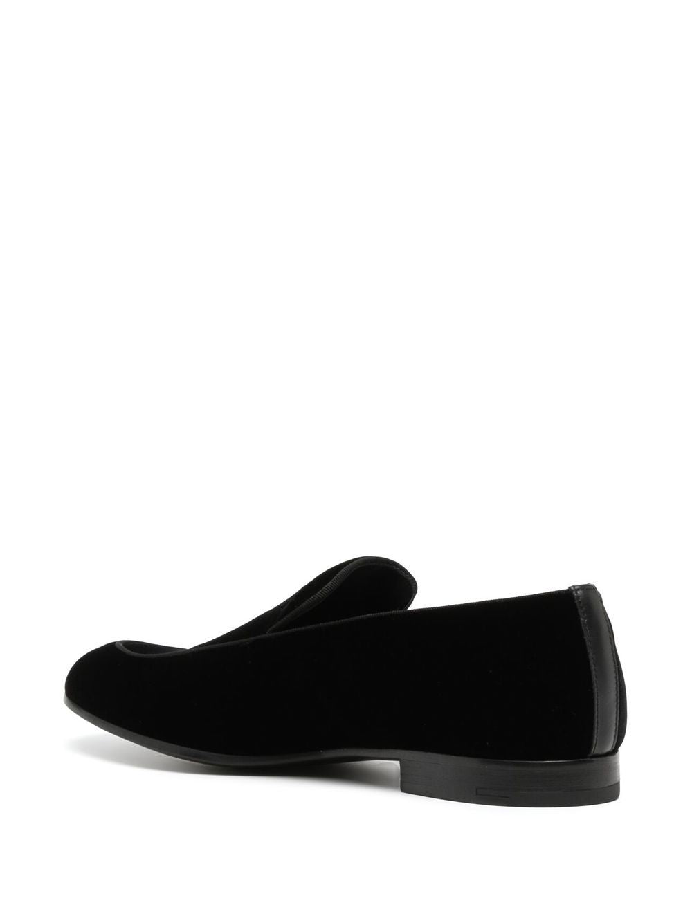 Giorgio Armani Embroidered logo velvet loafers