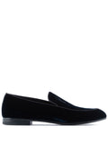 Giorgio Armani Embroidered logo velvet loafers