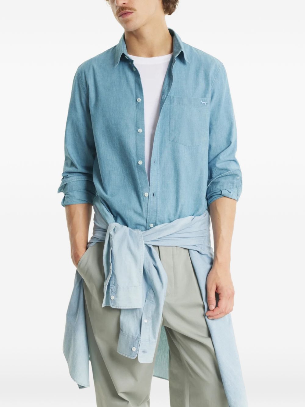 Maison Kitsuné Maison KitsunÃ© Profile Fox cotton shirt
