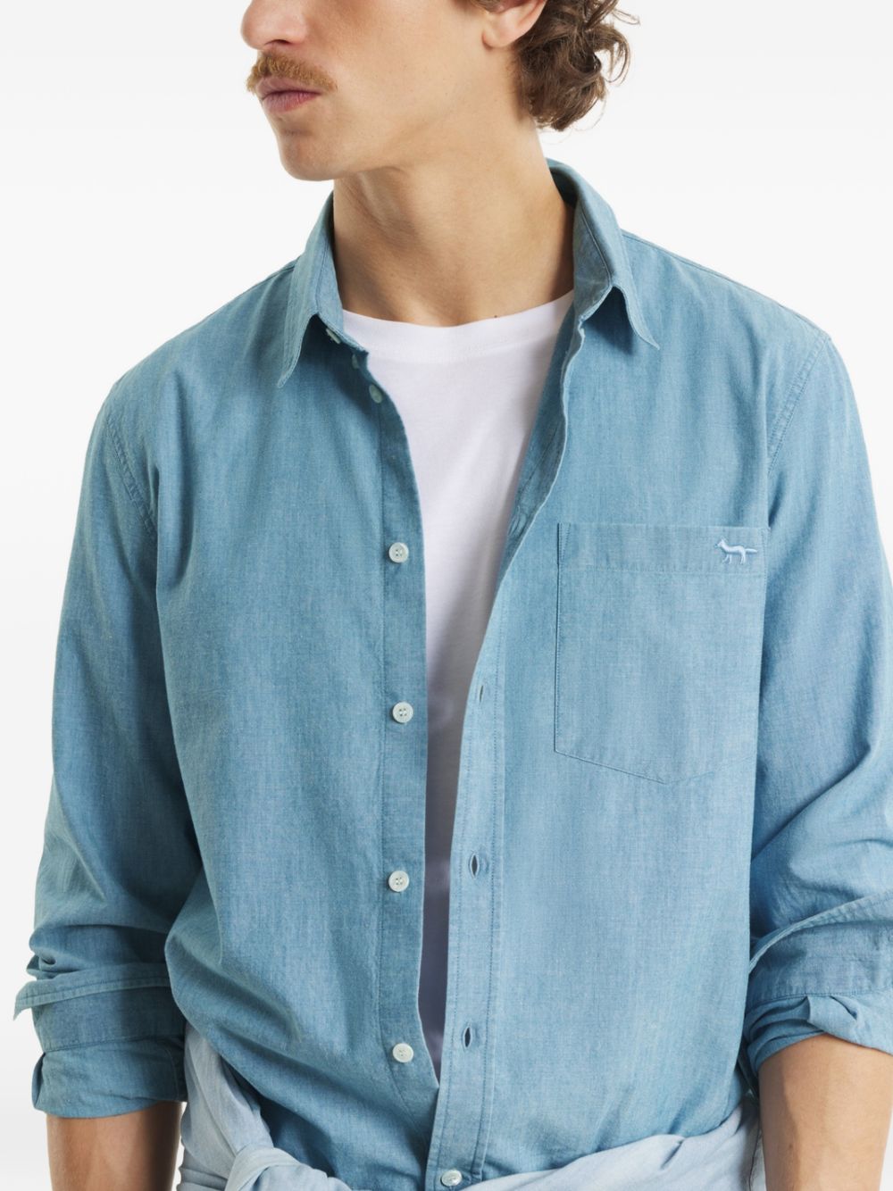 Maison Kitsuné Maison KitsunÃ© Profile Fox cotton shirt