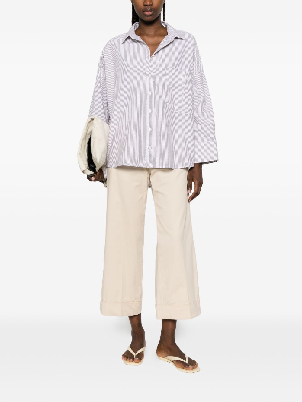 White Sand Striped cotton shirt
