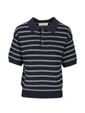 Dunst Cotton blend striped polo shirt