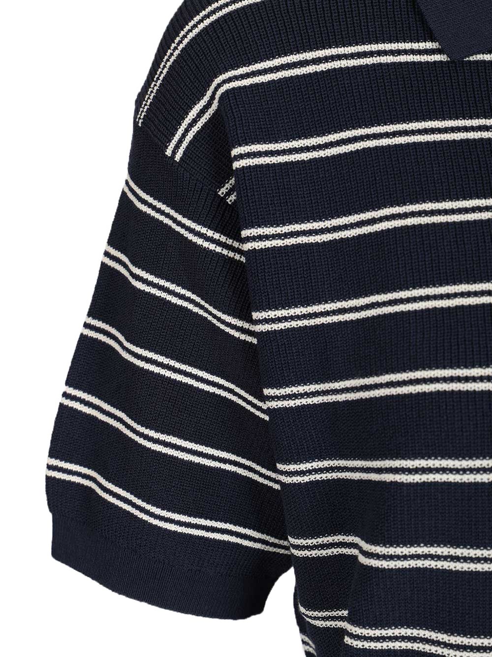Dunst Cotton blend striped polo shirt
