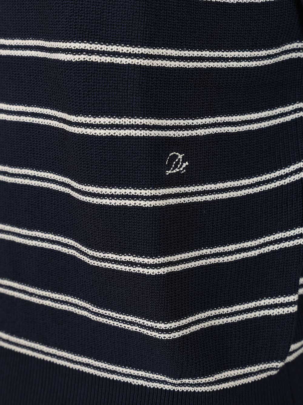 Dunst Cotton blend striped polo shirt
