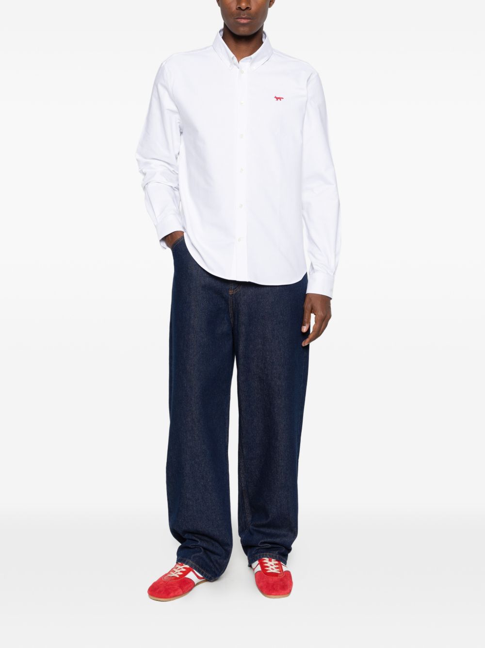 Maison Kitsuné Maison KitsunÃ© Profile Fox cotton shirt