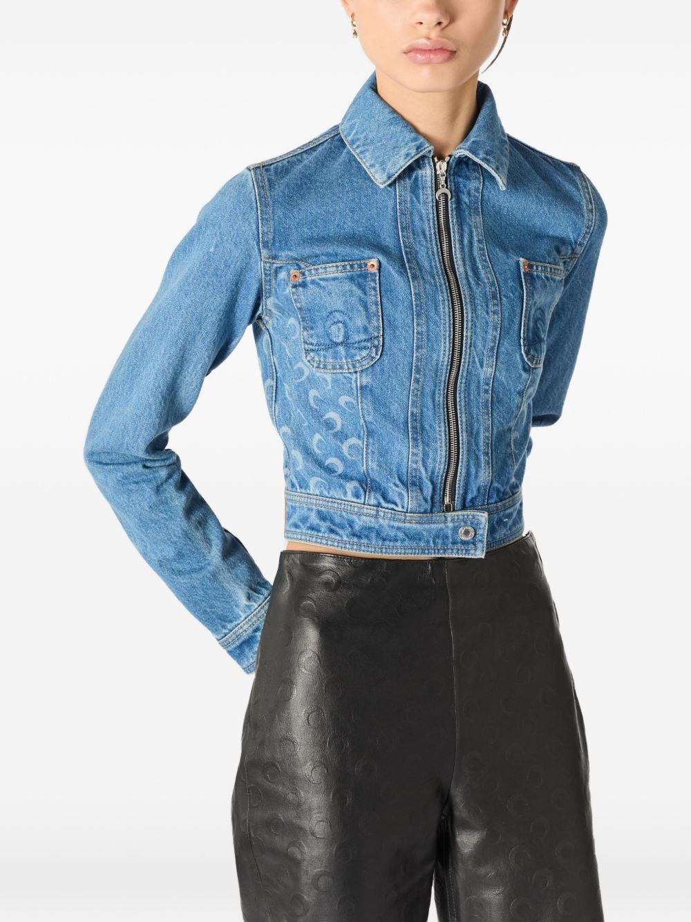 Marine Serre Denim cotton jacket