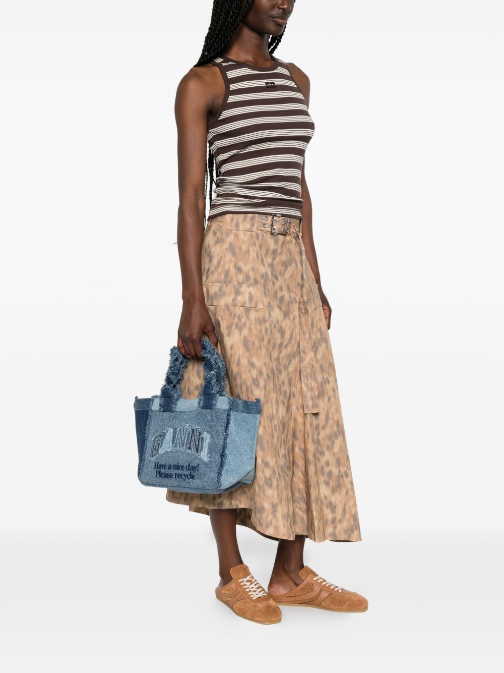 Ganni Denim small tote bag