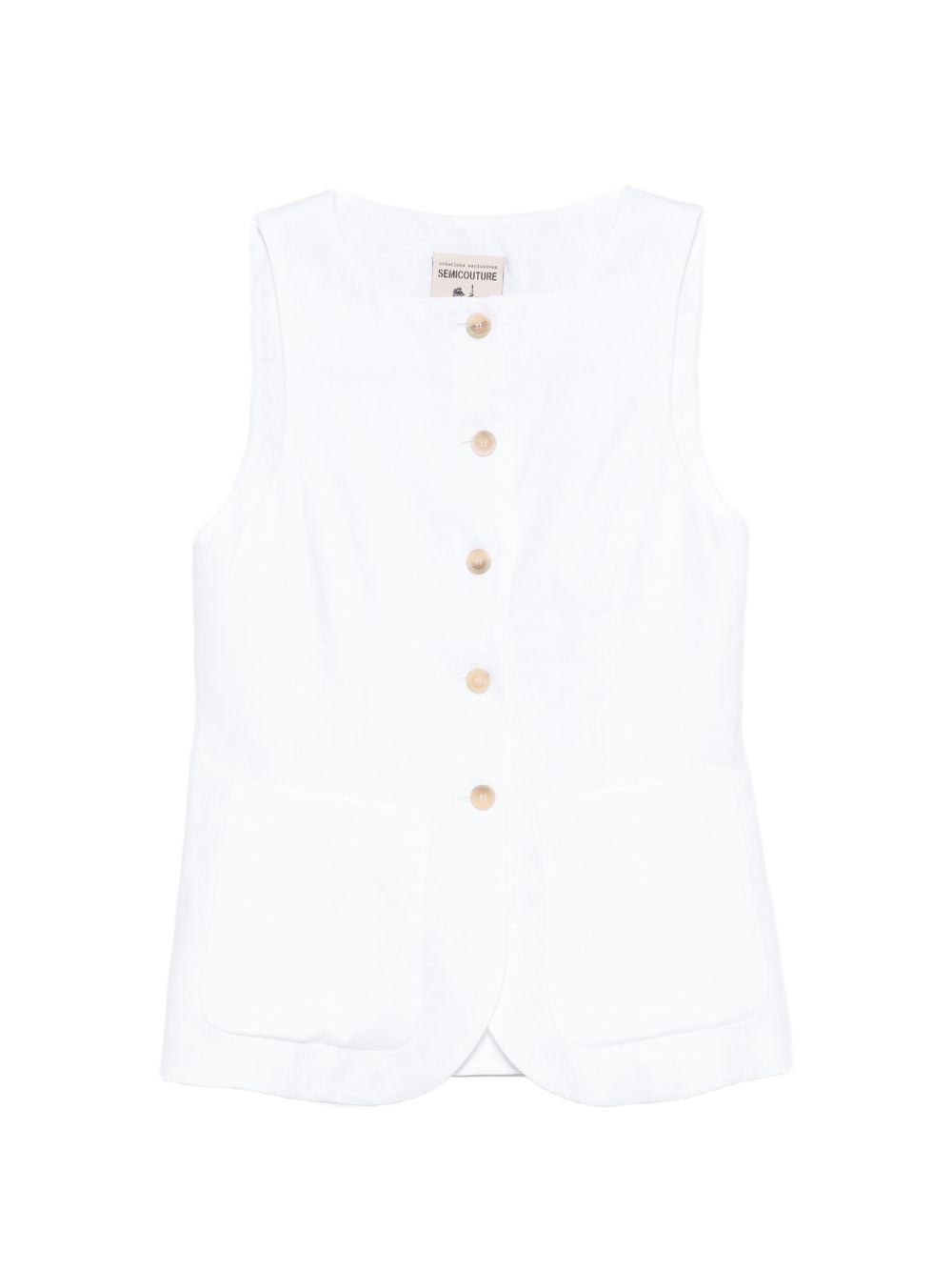 Semicouture Glenna linen vest