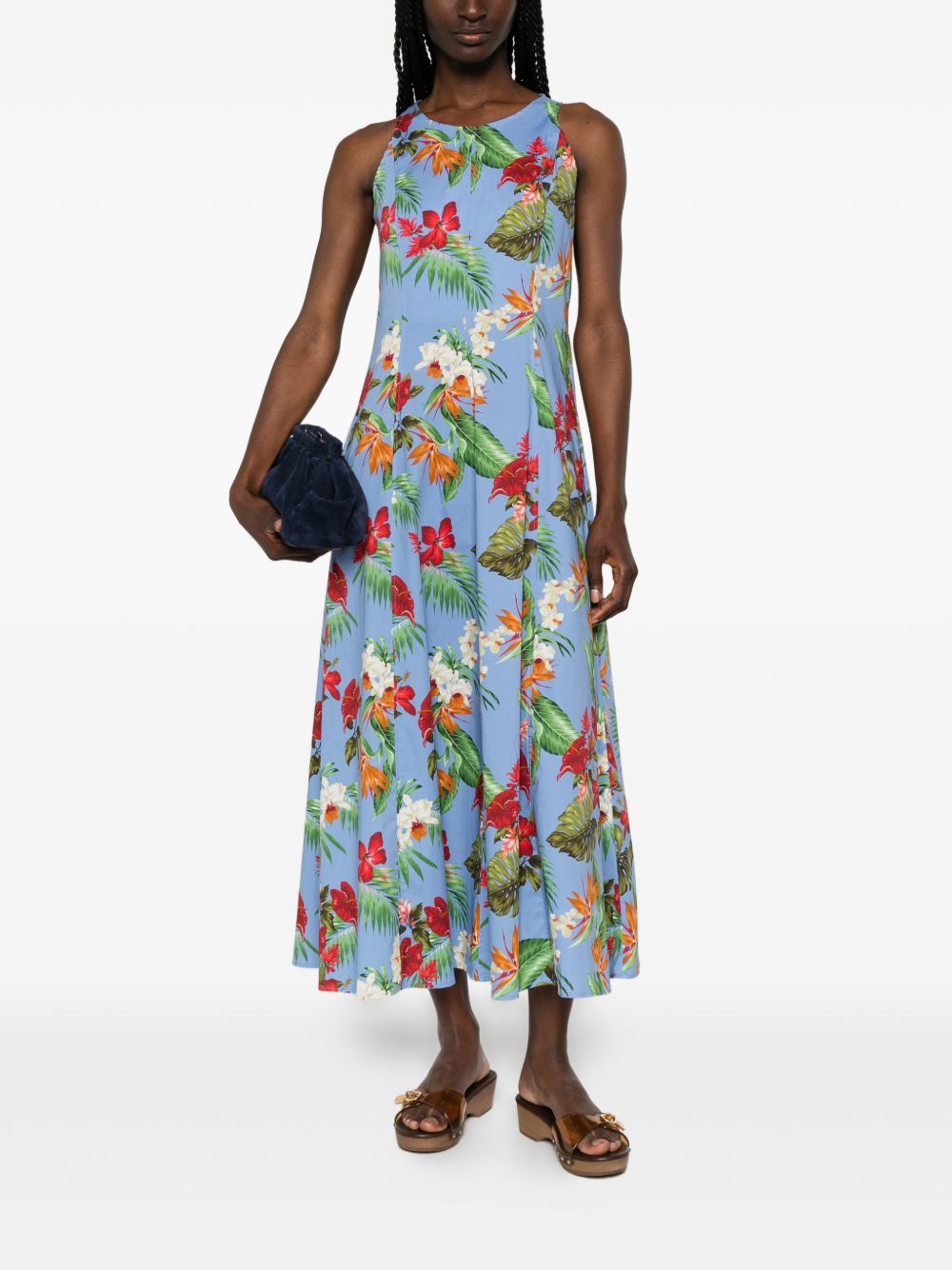 Archivio '67 Printed cotton midi dress