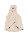 Emporio Armani Goat Leather Suede Sleeveless Top