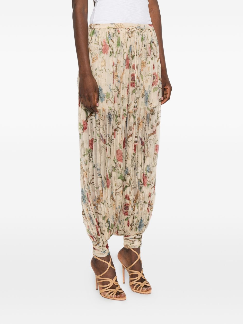 Into The East Printed Silk Trousers