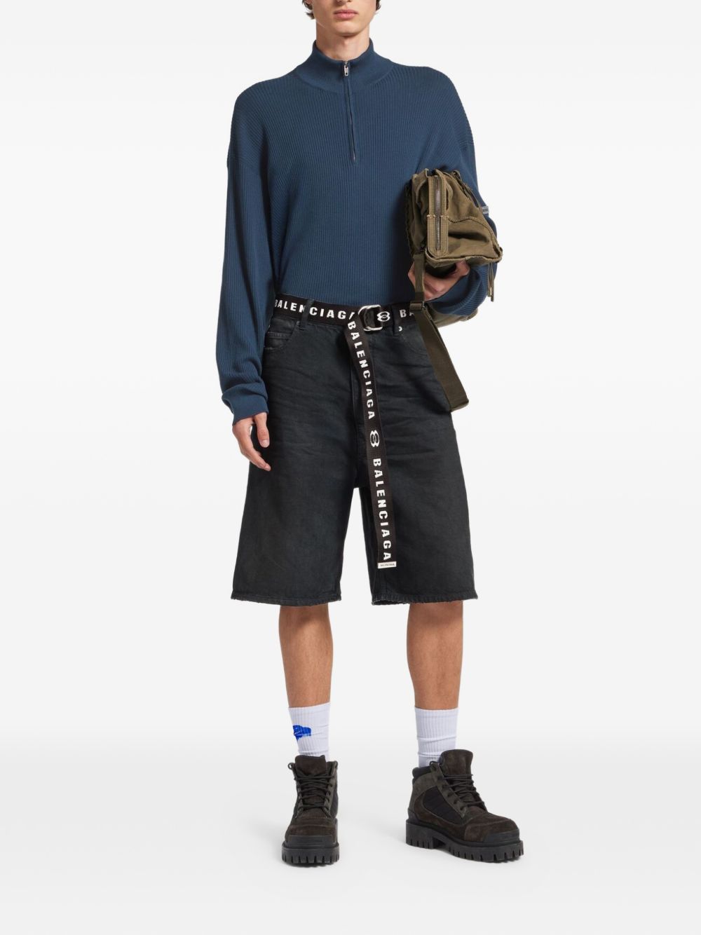 Balenciaga Denim Cotton Shorts