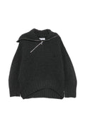 The Attico Asymmetric Zip Ribbed Sweater