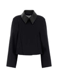 Givenchy Leather-Collar Cotton Jacket