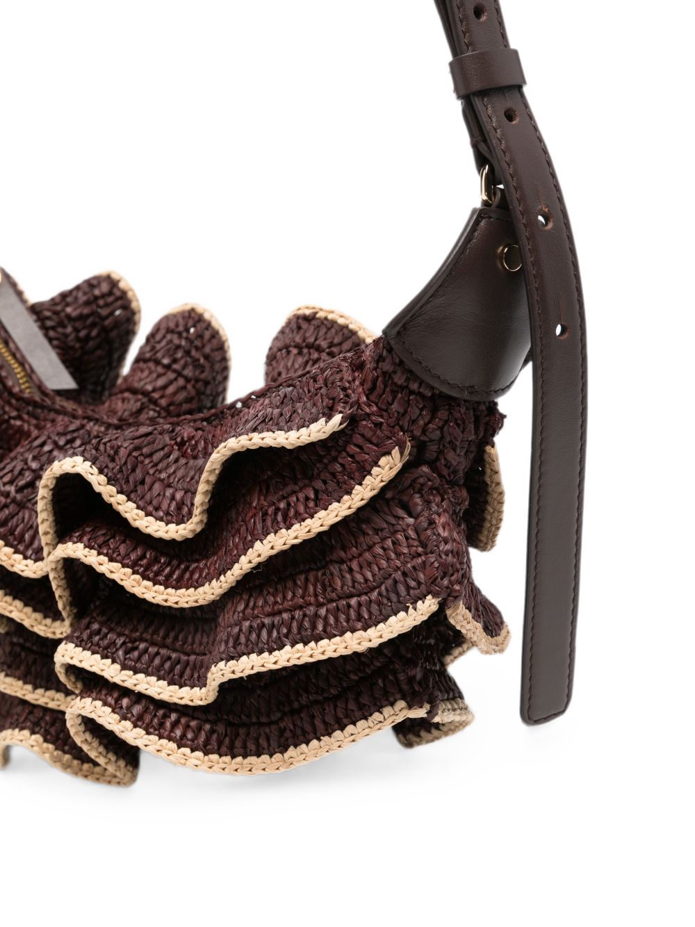 Zimmermann Raffia Ruffle Shoulder Bag