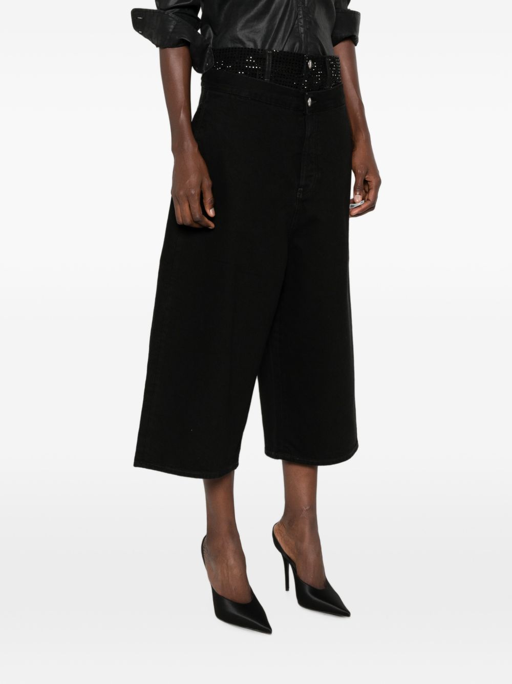 The Attico Denim Cotton Bermuda Shorts