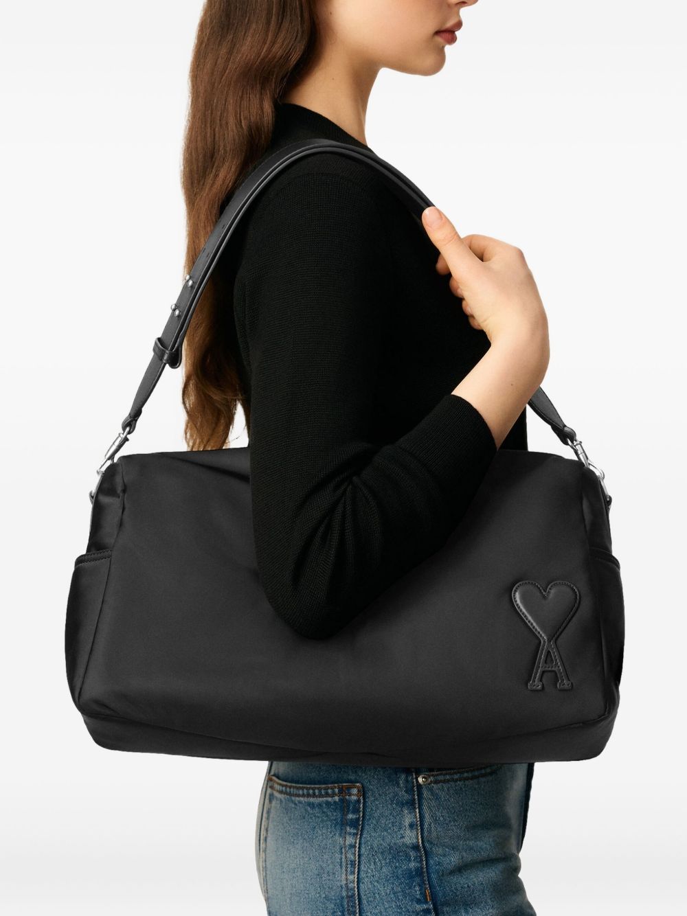 Ami Paris Marcel Large Nylon Shoulder Bag