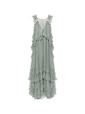Chloé Ruffled Silk-Mousseline Maxi Dress
