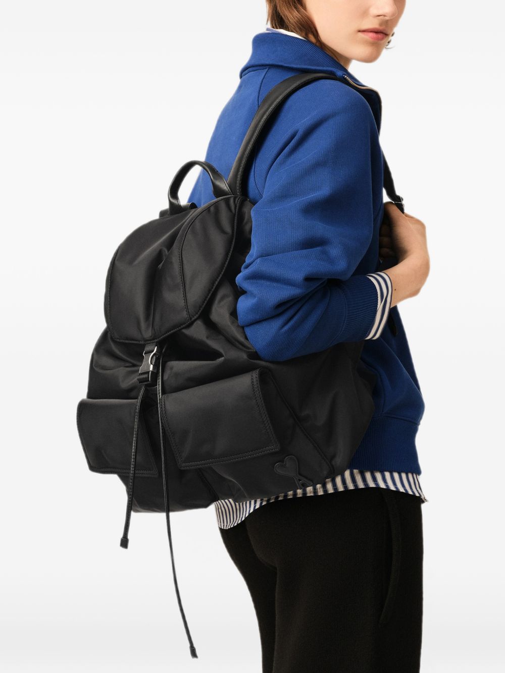 Ami Paris Marcel Small Nylon Backpack