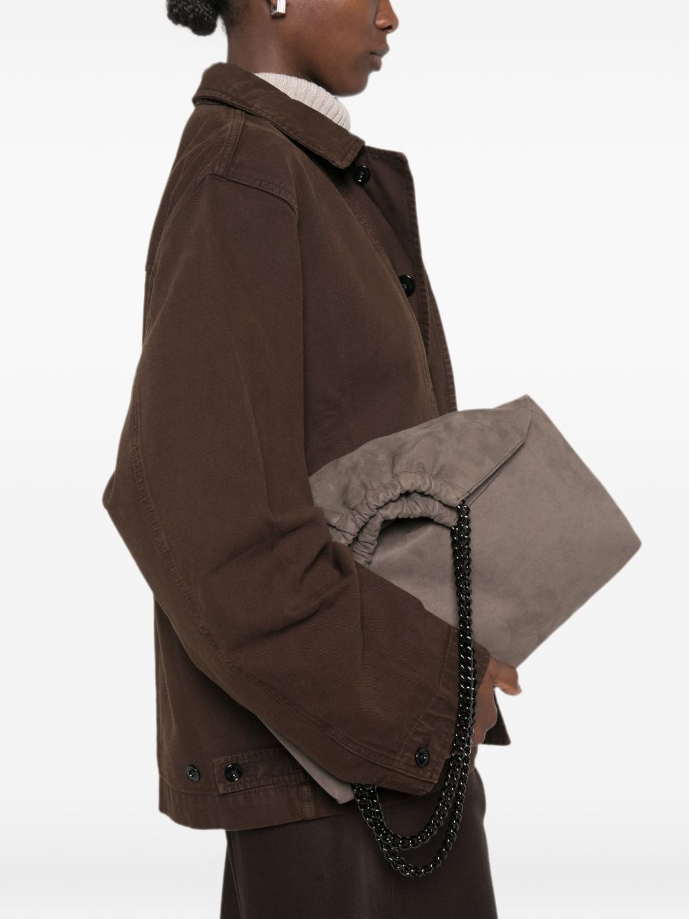 Stella McCartney Faux-Suede Ruched Bag