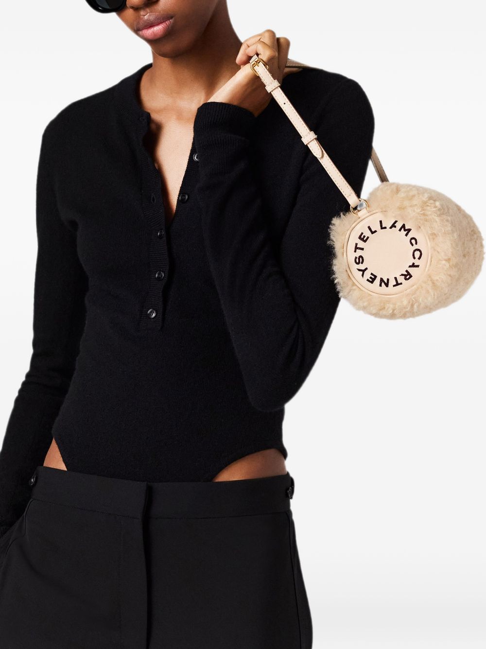 Stella McCartney Faux-Shearling Cylinder Bag