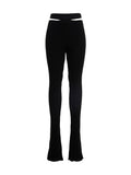 AndreĀdamo Ribbed Flared Trousers