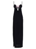 Nensi Dojaka Heart Bra Long Dress