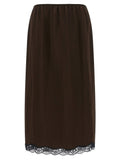 Twin Set Satin Froissé And Lace Skirt