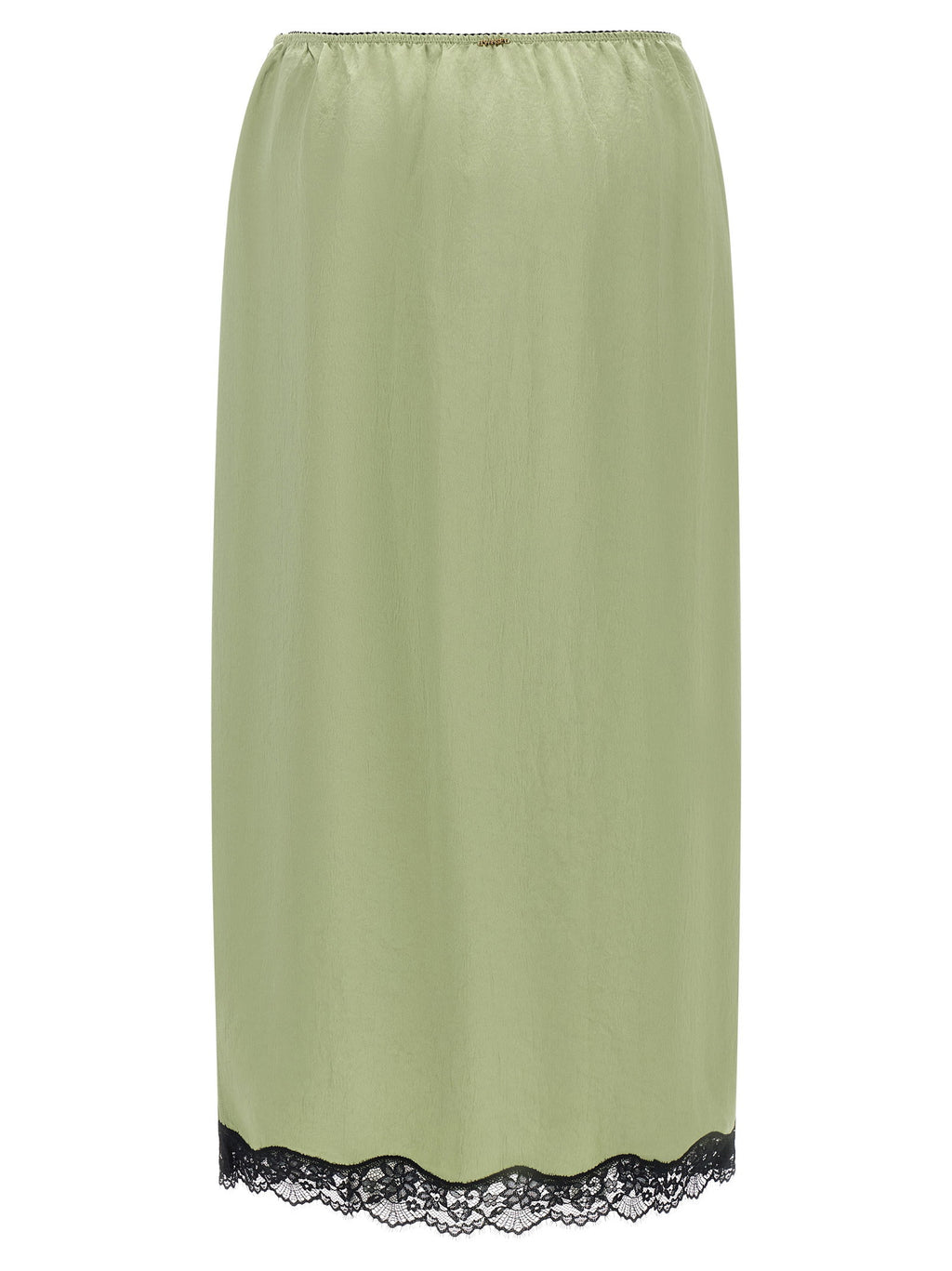 Twin Set Satin Froissé And Lace Skirt