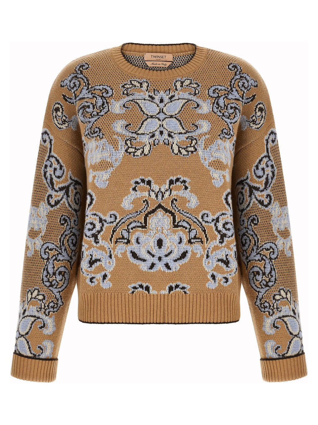 Twin Set Jacquard Wool Blend Sweater