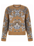 Twin Set Jacquard Wool Blend Sweater