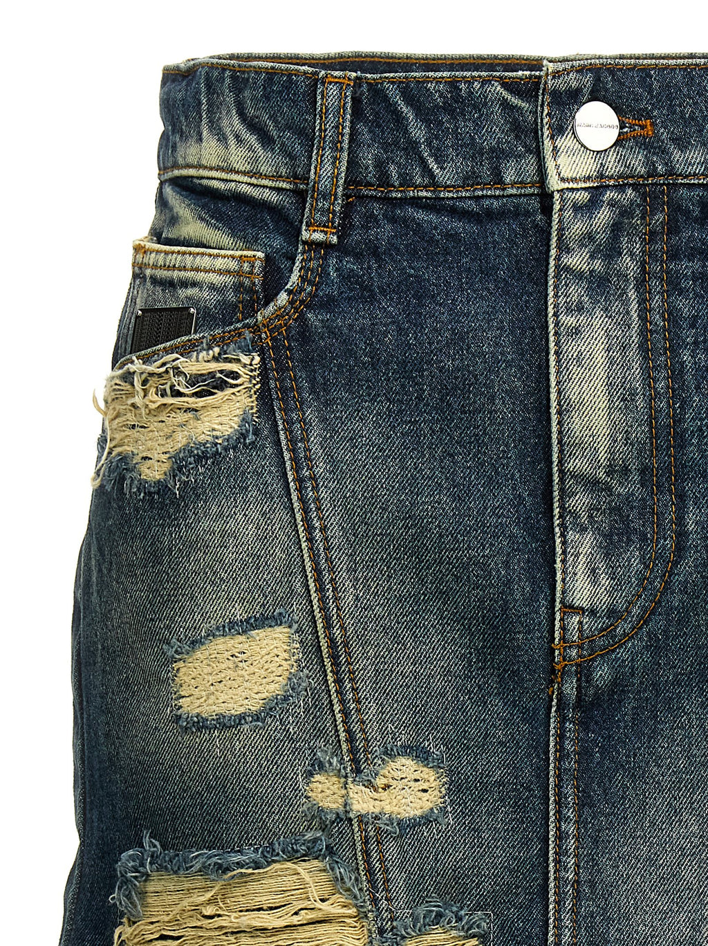 Marc Jacobs The Rip And Repair Straight Jean Skirt