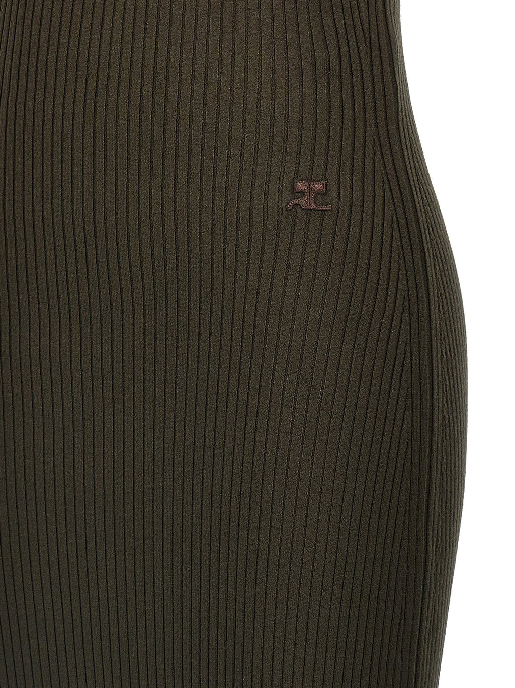 Courreges Twist Rib Knit Long Dress