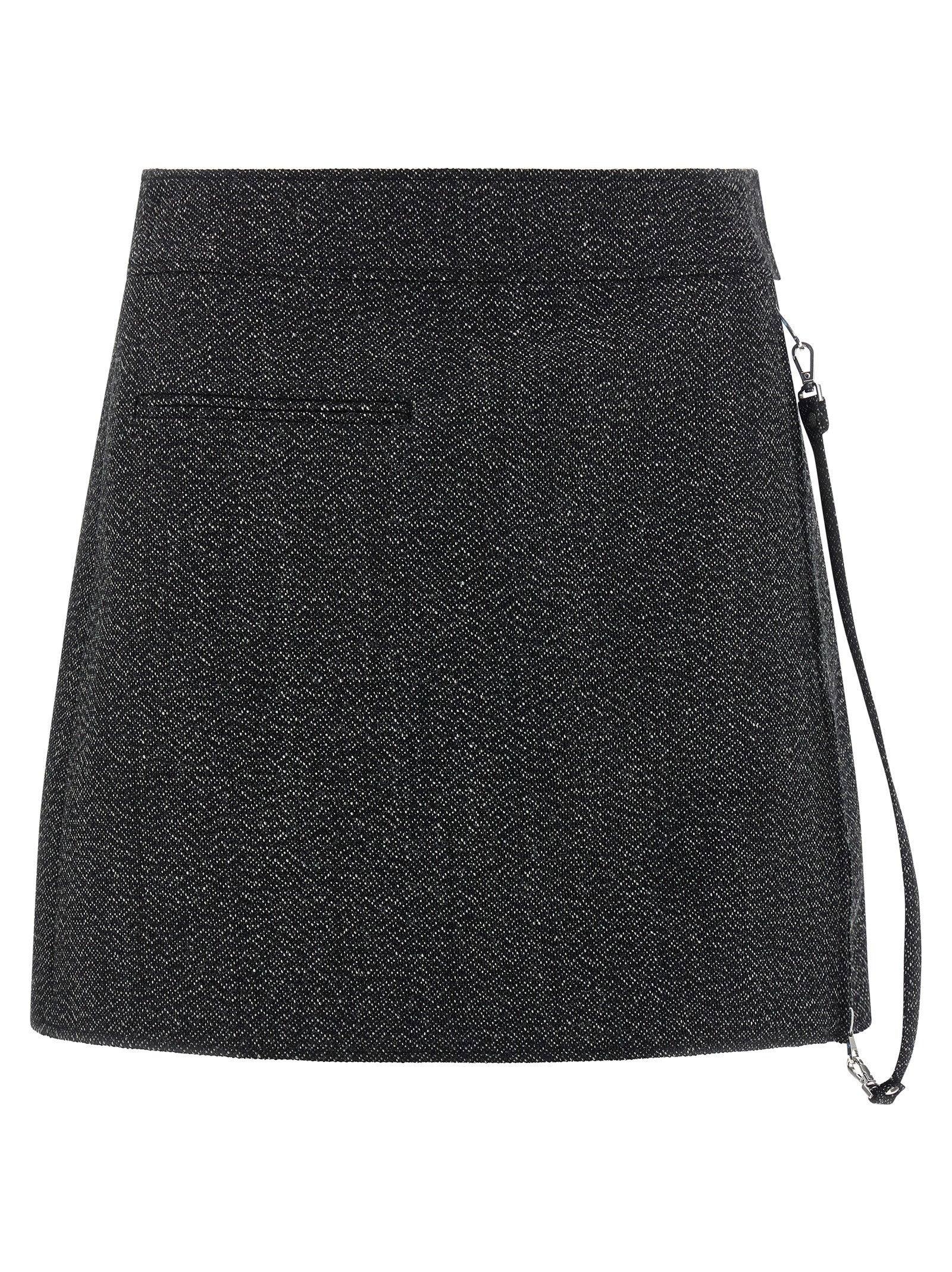 Courreges Zipped Caviar Mini Skirt