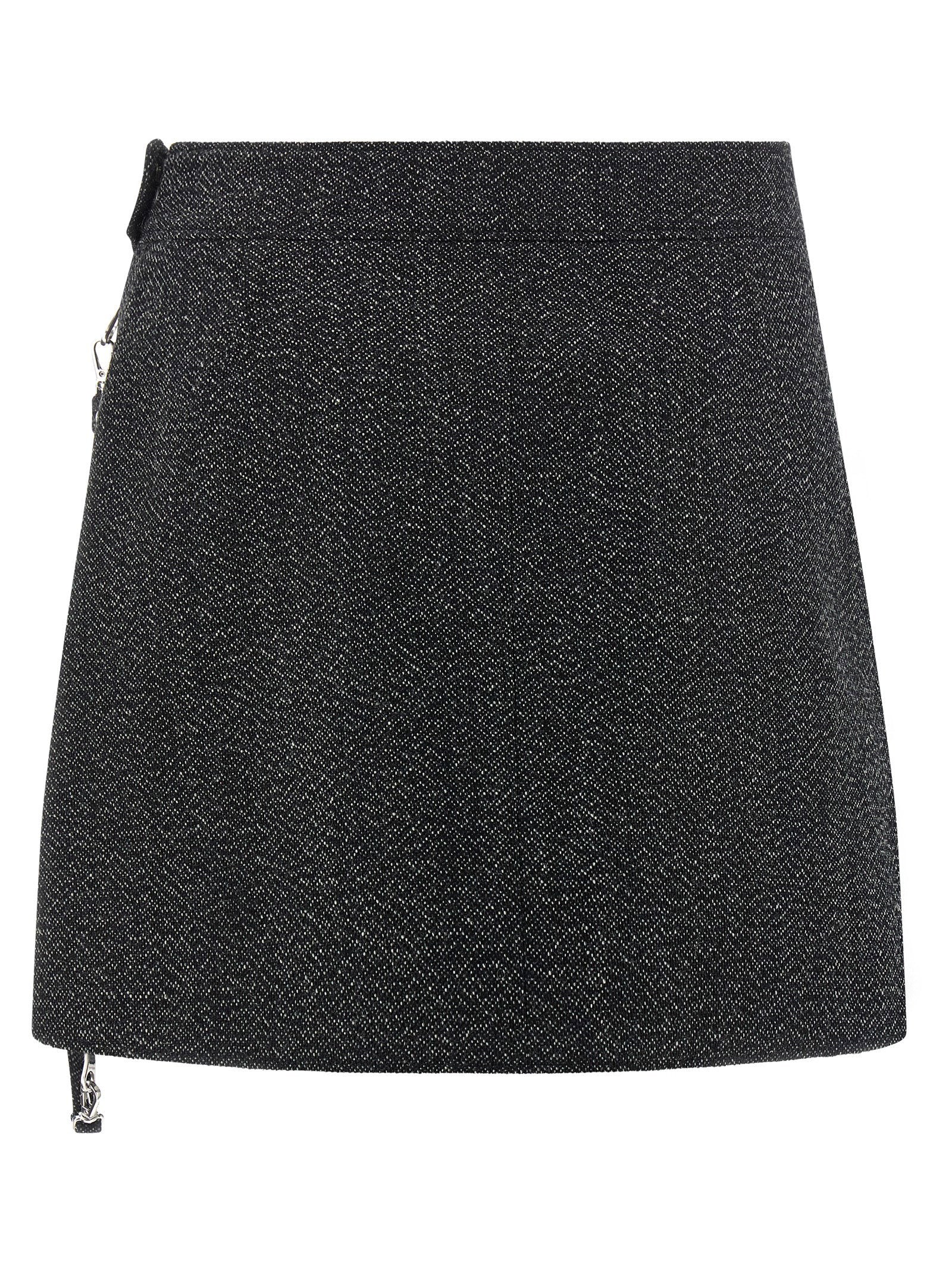 Courreges Zipped Caviar Mini Skirt