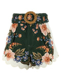 Farm Rio Green Berry Garden Shorts