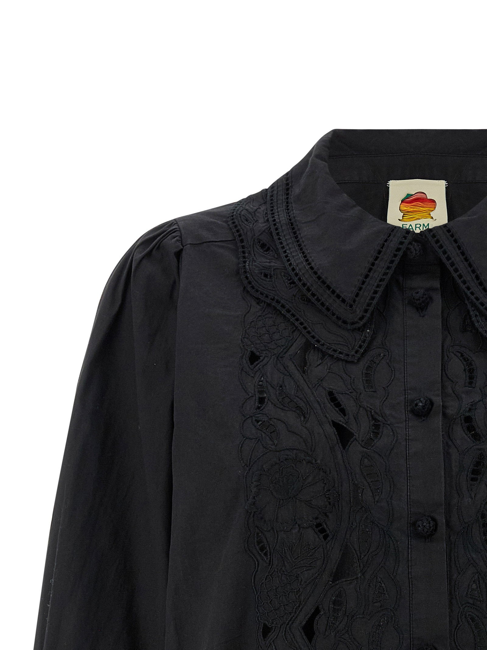 Farm Rio Black Embroidered Shirt