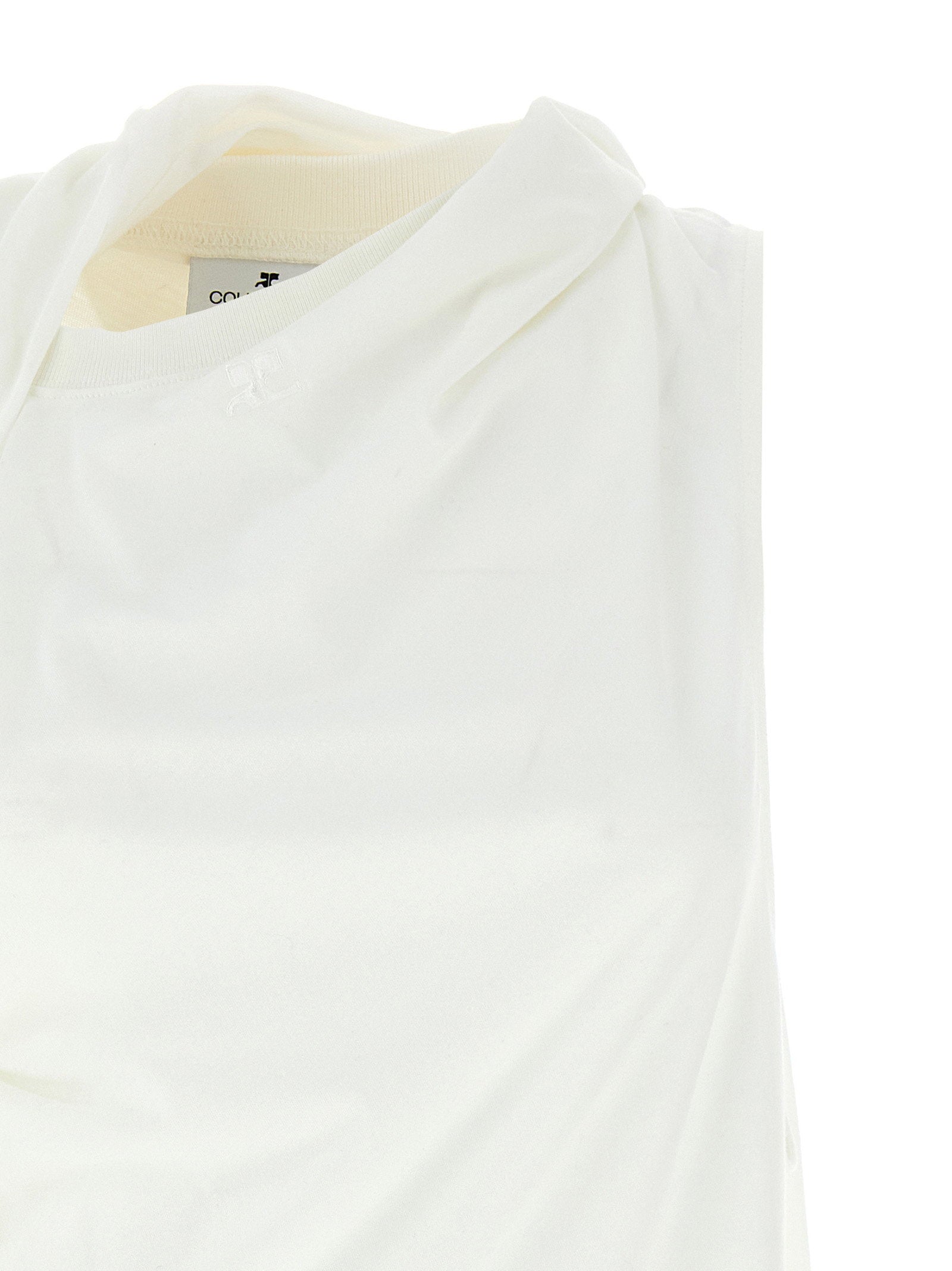 Courreges Asymetrique Off The Shoulder T-shirt
