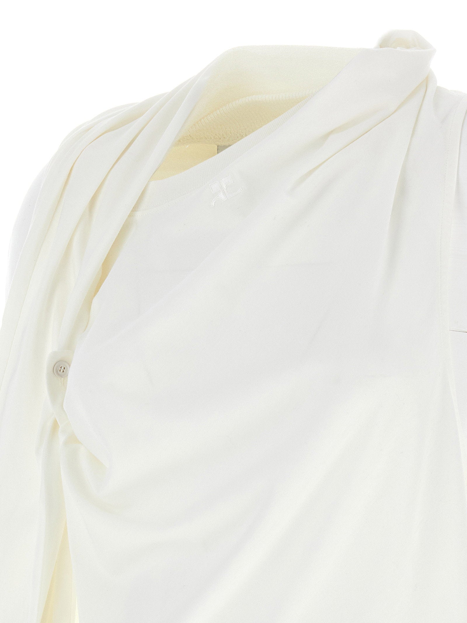 Courreges Asymetrique Off The Shoulder T-shirt