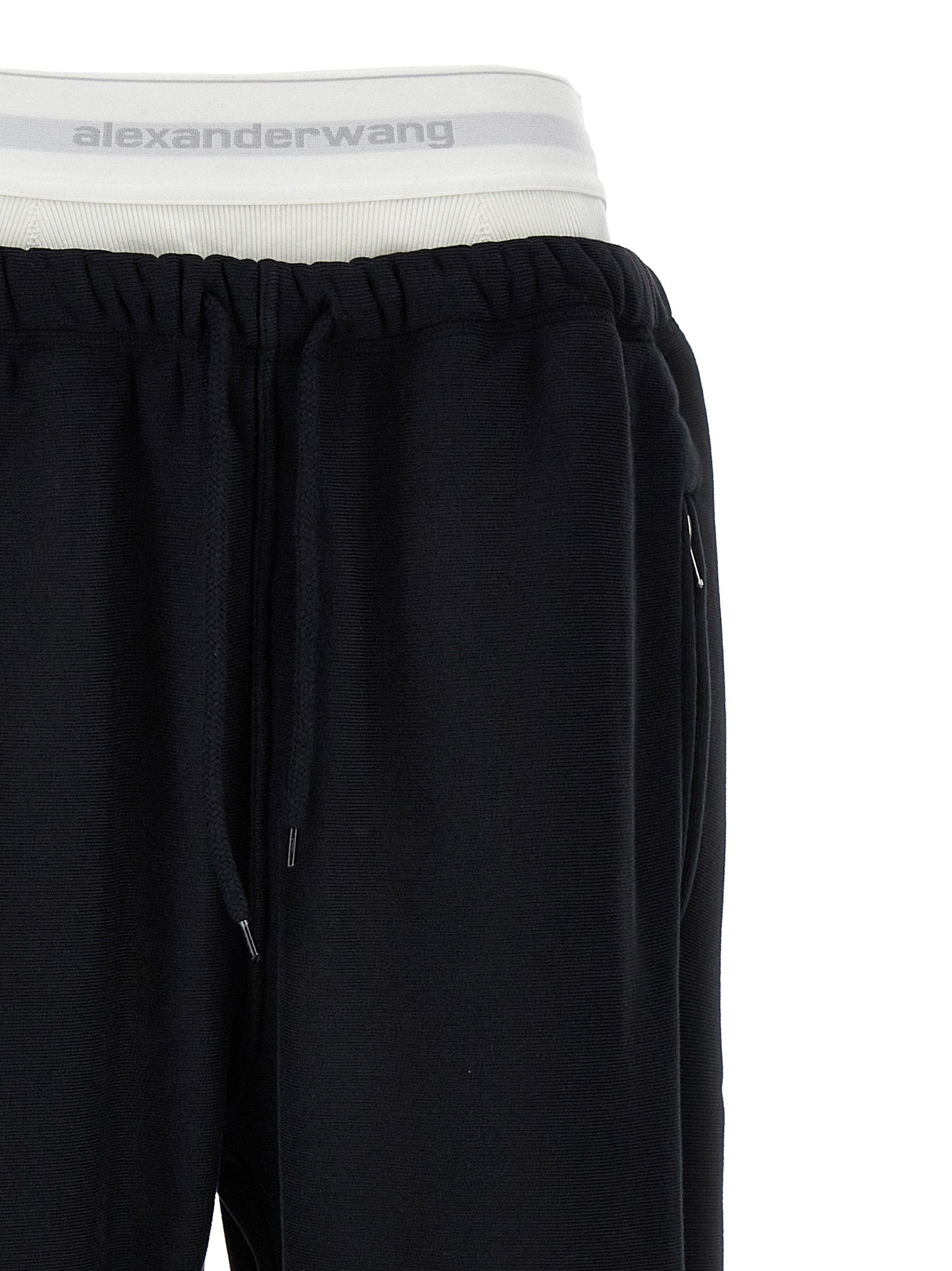 T By Alexander Wang Wide Leg W/ Logo Elastic Exposed Brief Joggers